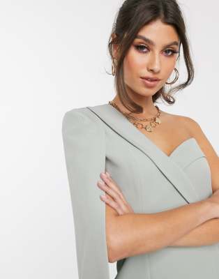 Lavish Alice one shoulder blazer in green | ASOS