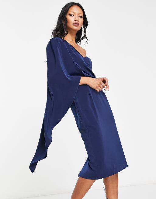 Asos blue store cape dress