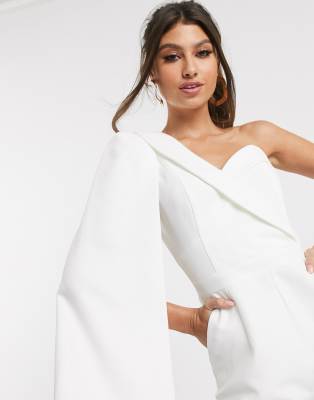 white one shoulder jumpsuit