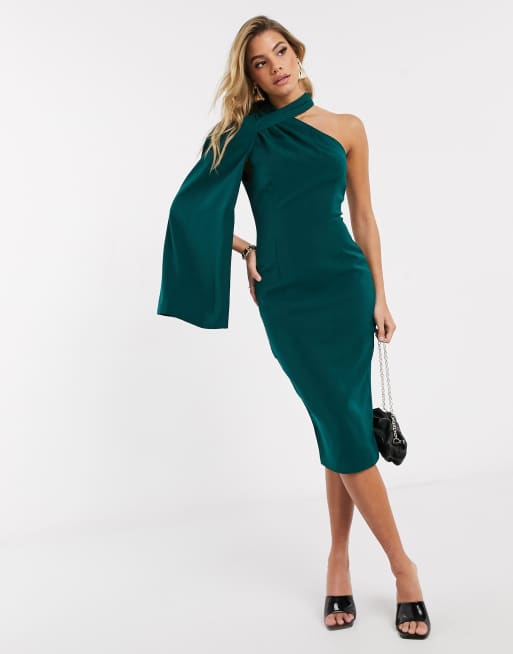 Emerald green best sale cape dress