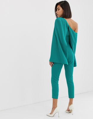 green cape jumpsuit