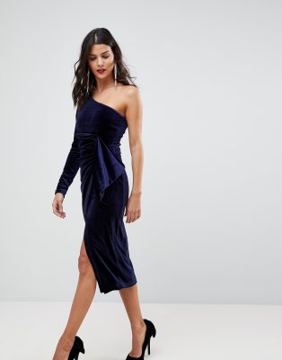 Lavish Alice One Shoulder Midi Dress 