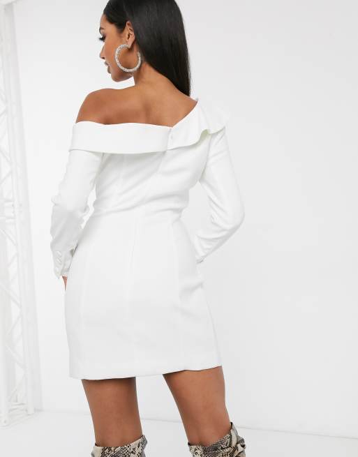 White off the outlet shoulder blazer dress