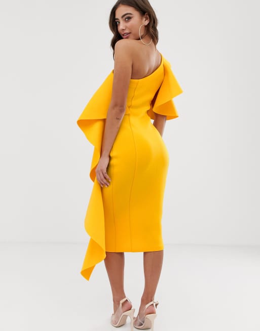 Lavish alice scuba frill hotsell midi dress