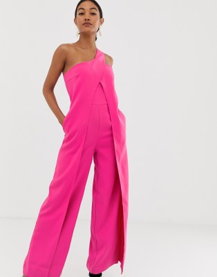 pink wide leg jumpsuit