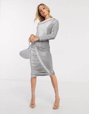 silver velvet dress