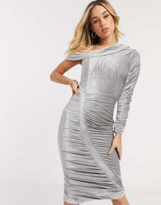 silver diamante dress