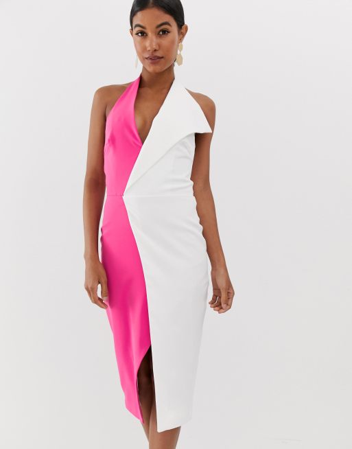 lavish alice halter neck dress