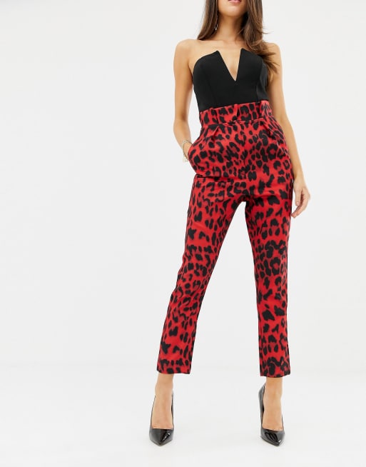 Lavish alice red leopard print dress sale