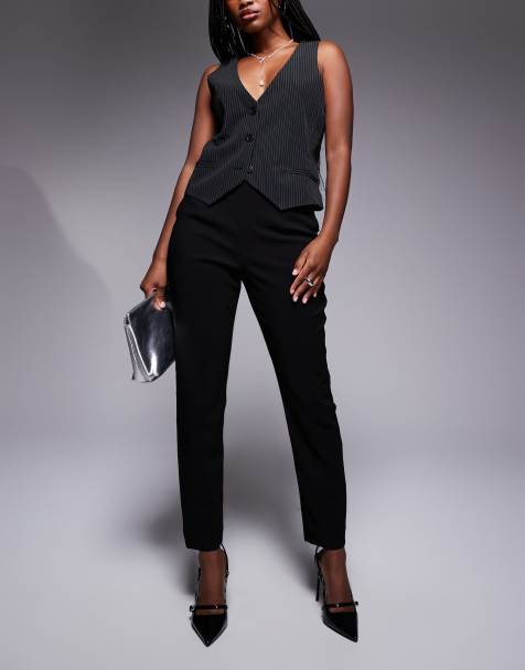 Lavish Alice pearl embellished tailored pants in black - view 1