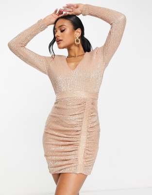 Lavish alice pleated sequin dress hotsell