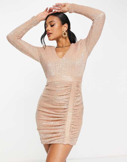 Glitter dress 2024 rose gold