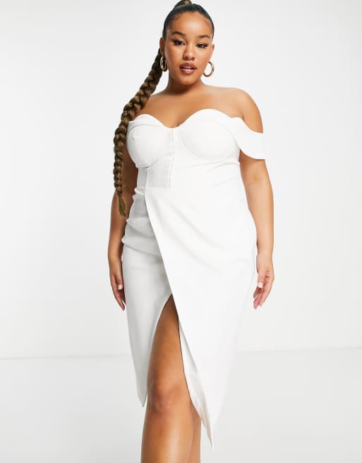 Plus size 2025 white corset dress