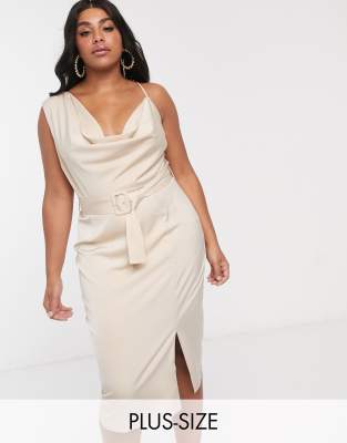 beige plus size dress