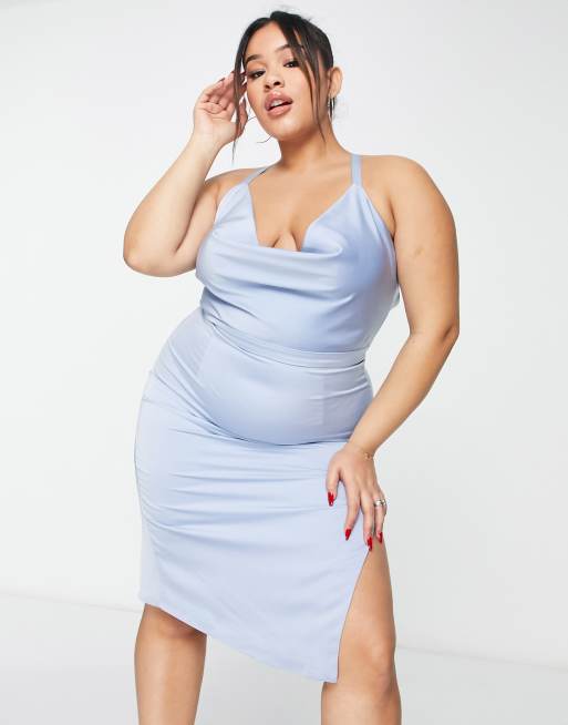 Baby blue plus size sales dress