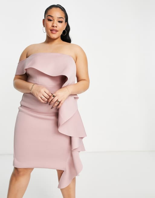 Dusty pink 2025 bardot dress