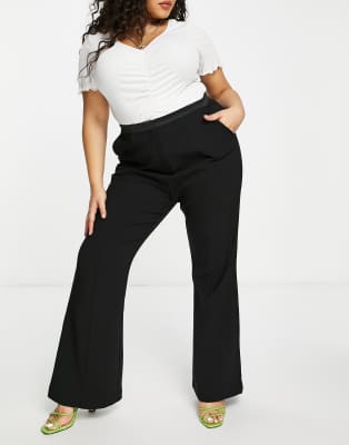 plus size white flare pants