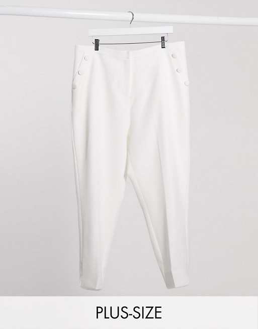 Lavish Alice Plus tailored trousers in white