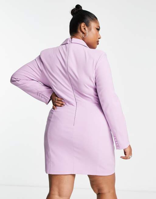 Lavish Alice Plus wrap blazer dress in lilac