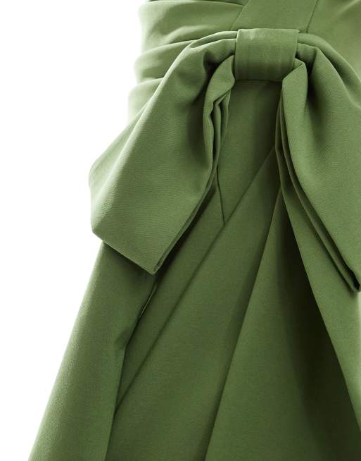 Lavish Alice - Robe plissée asymétrique mi-longue - Vert, 4 de 4