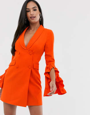 asos burnt orange dress