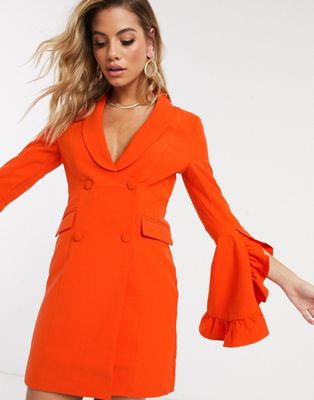 orange blazer dress