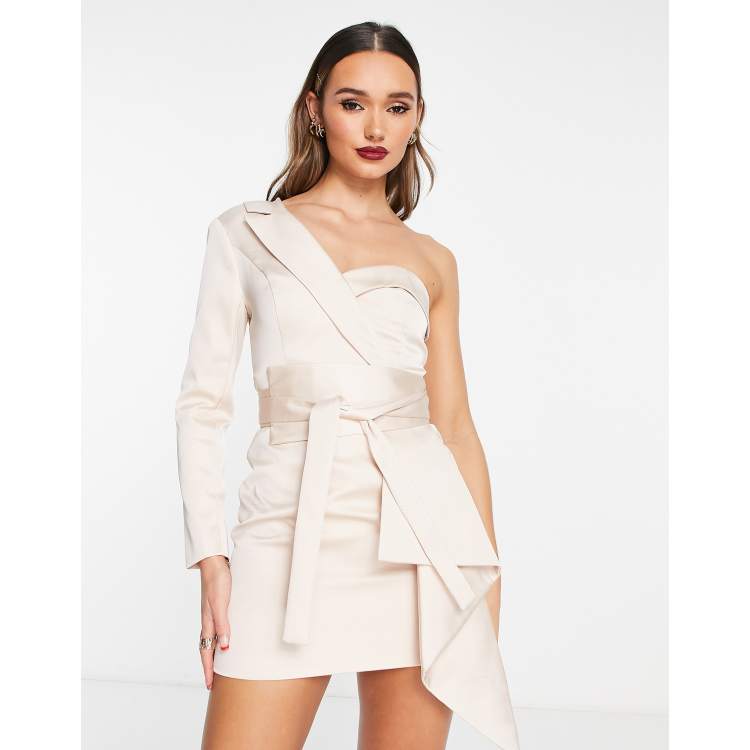 White one 2025 shoulder blazer dress