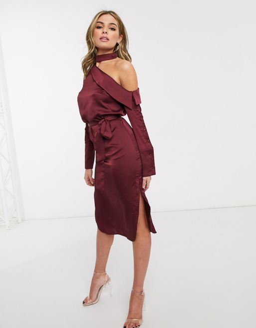 Lavish alice burgundy outlet dress