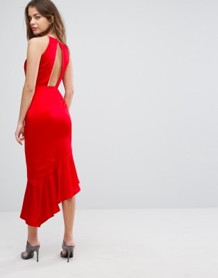 satin waterfall dress