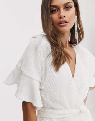 white glitter playsuit