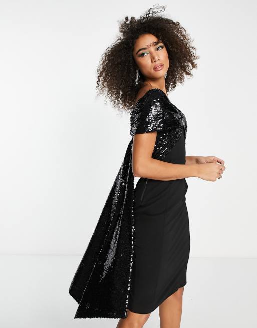 Lavish alice 2025 black sequin dress