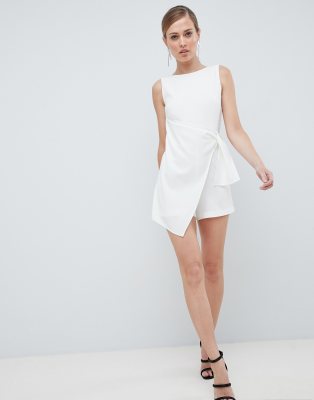 white tailored playsuit
