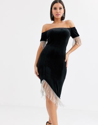black and diamante dress