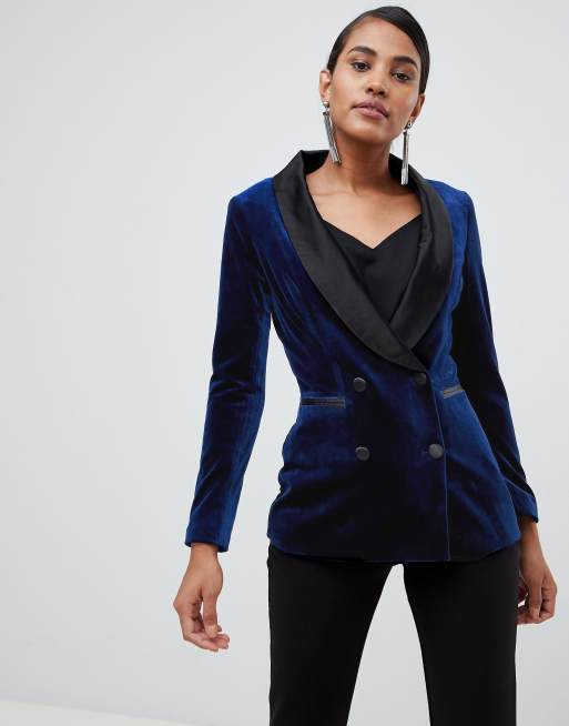 Velvet longline shop blazer