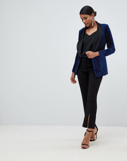 Velvet longline clearance blazer