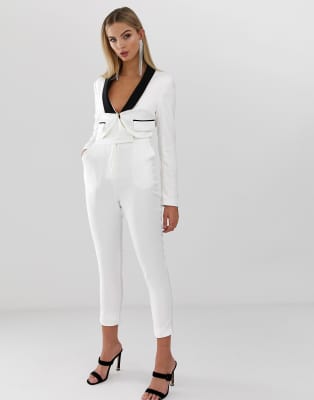 white blazer jumpsuit