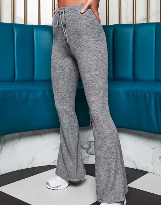Lavish Alice x Patricia Bright relaxed ribbed wide leg trouser in grey