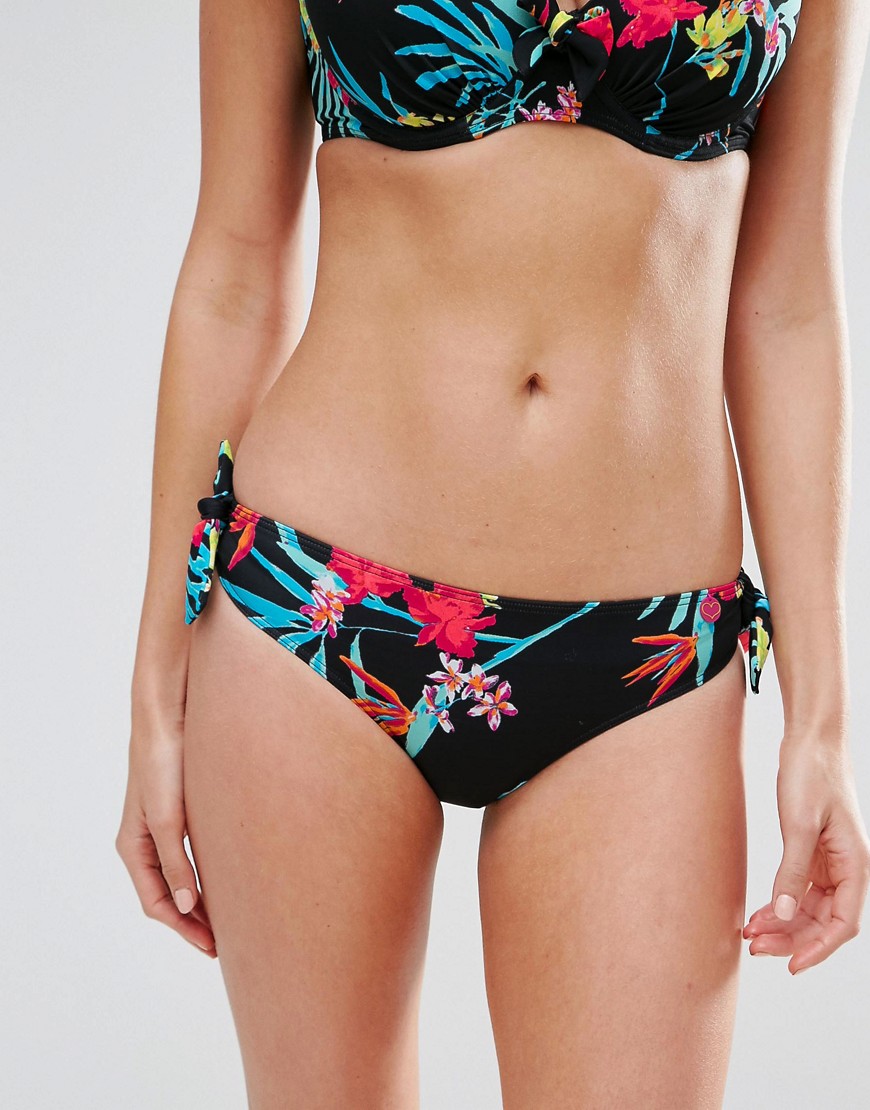 Lavtaljet bikiniunderdel med tropeprint fra Lepel-Multifarvet