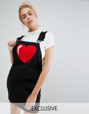 heart pinafore dress
