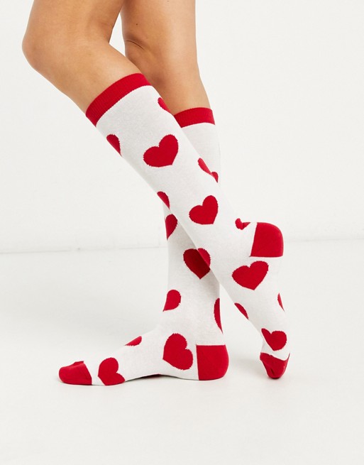 Lazy Oaf love me do socks in heart print