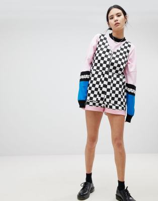 checkerboard playsuit
