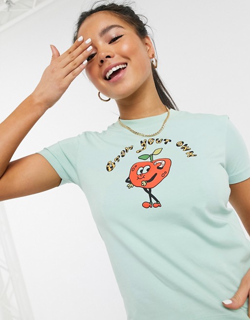 Lazy Oaf shrunken t-shirt with apple graphic