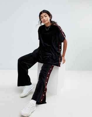velour track bottoms