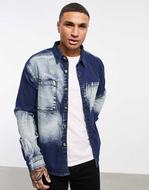 Bleach shop denim shirt