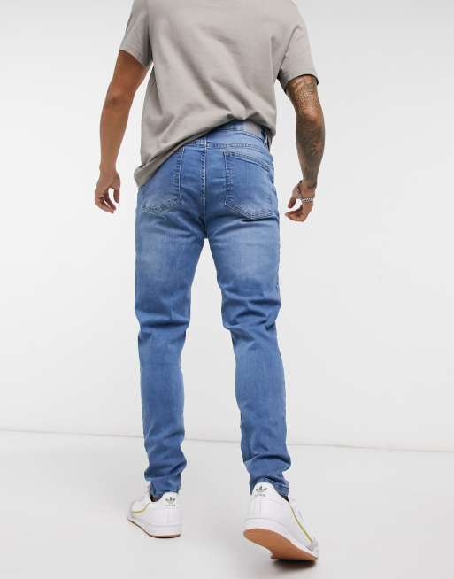 LDN DNM carrot fit jeans in stone washed blue