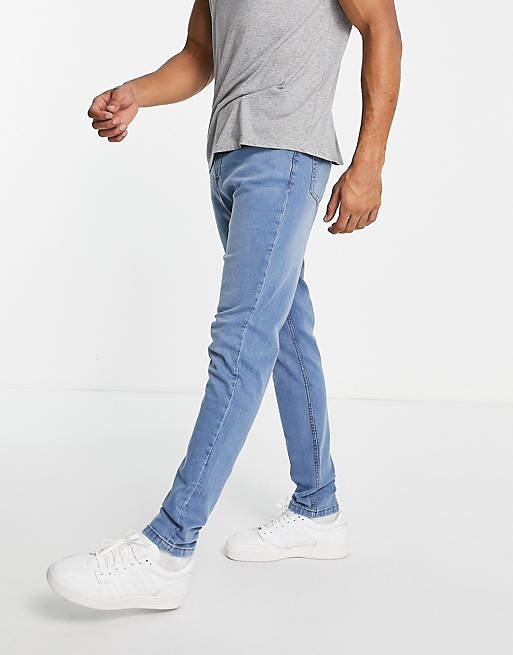 LDN DNM carrot fit jeans in stone washed blue