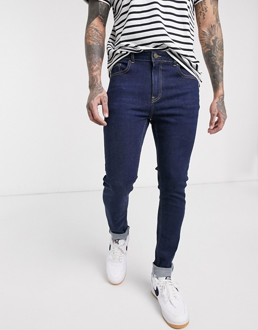 LDN DNM muscle fit jeans in dark blue