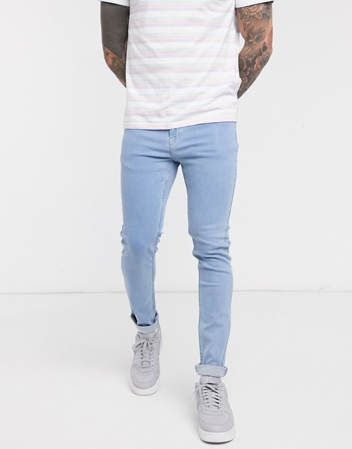 LDN DNM muscle fit jeans in light blue wash