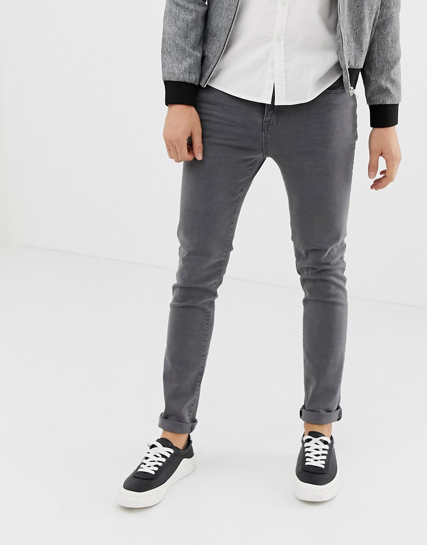 LDN DNM skinny jeans in dark washed grey