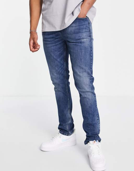 LDN DNM slim fit jeans in mid blue wash | ASOS